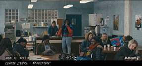 stills décor les invisibles film - réfectoire du centre d'accueil - réalisé par Louis-Julien Petit - deborah lukumuena