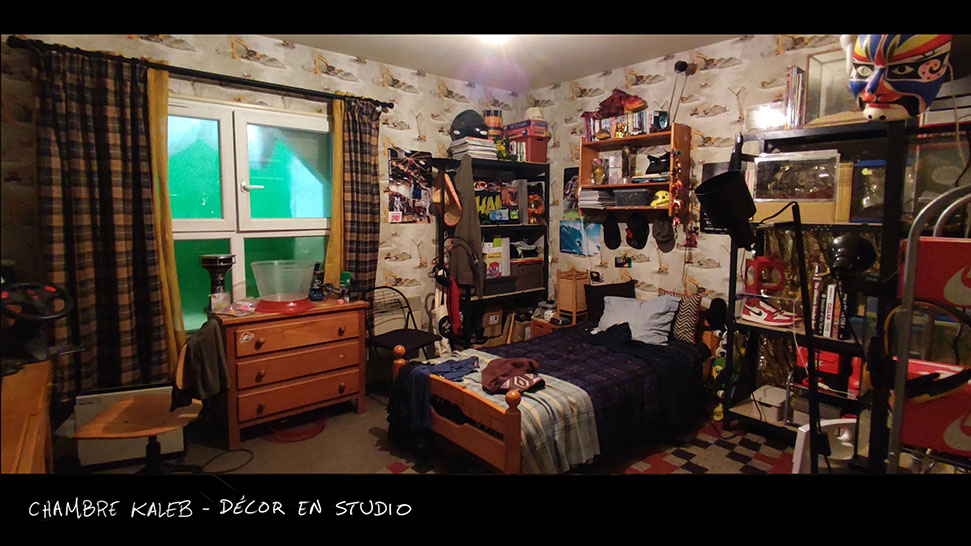 photo du décor en studio du film vermines réalisé par sebastien vanicek - scénario florent bernard - chambre de Kaleb