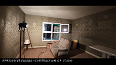 photo du décor du film vermines réalisé par sebastien vanicek - scénario florent bernard - salon de l'appartement de claudia
