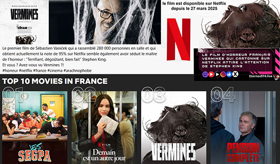 Vermines en streming sur netflix depuis le 27 mars 2025 obtient la note de 95%